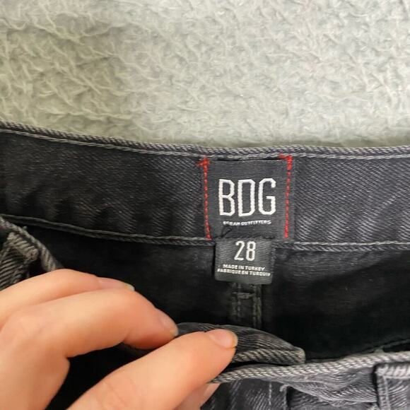 BDG womens black high rise black denim shorts raw hem casual summer timeless 28 - Picture 6 of 7